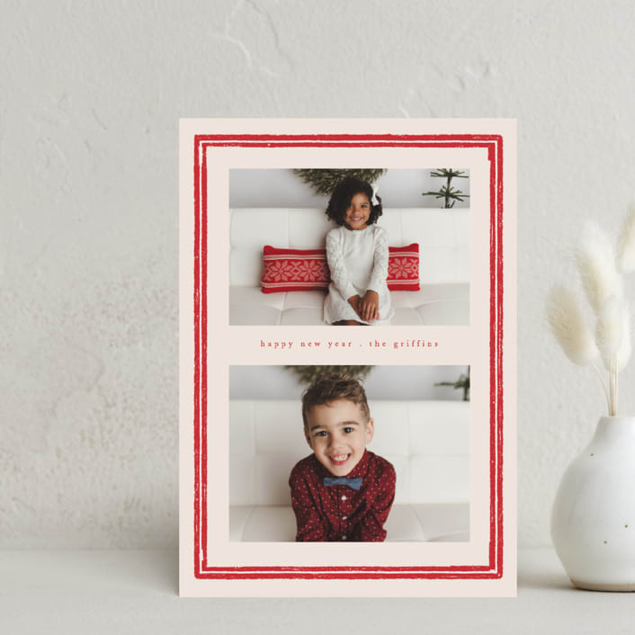 "Perfectly Framed" - Holiday Cards in Candy by Corinne Malesic - Front