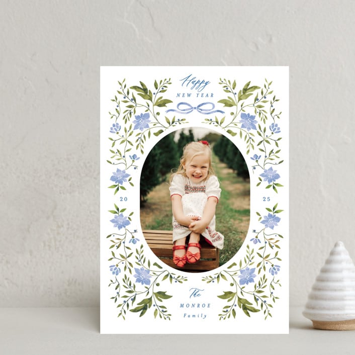 "Poinsettia Garden" - Holiday Cards in Frozen by Susan Zinader - Front