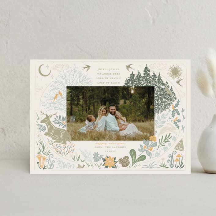 "Lord of Heaven Lord of Earth" - Holiday Cards in Butternut Squash by Shiny Penny Studio - Front