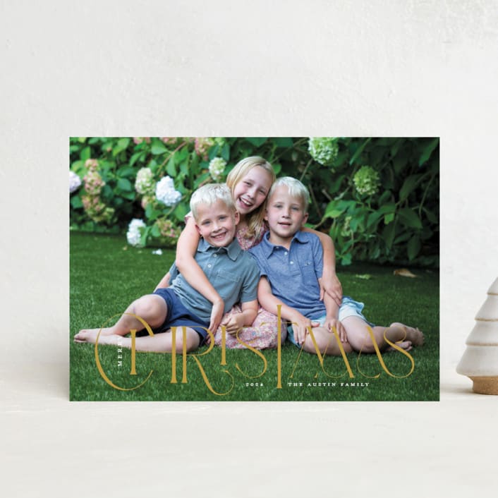 "Christ Mas" - Holiday Cards in Golden by Sarah Brown - Front