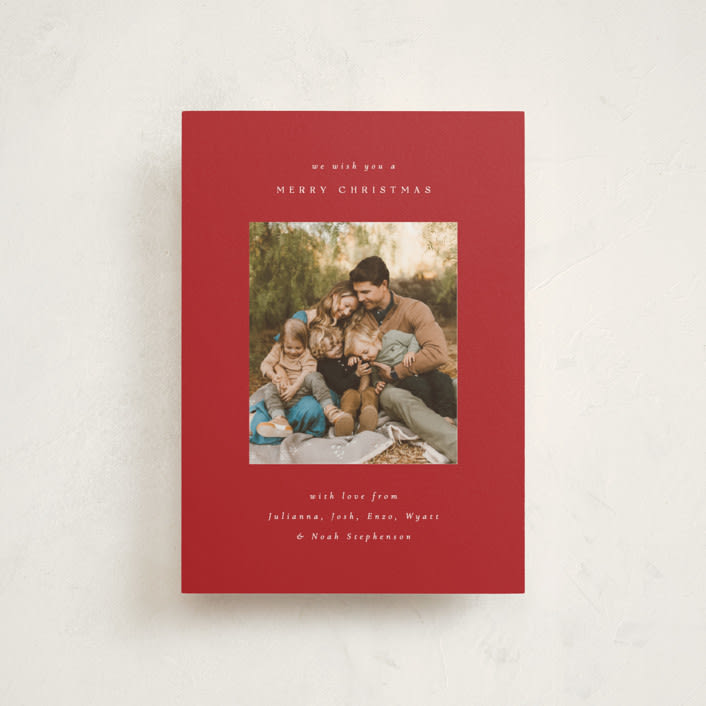 "Timeless Holiday" - Holiday Cards in Cranberry by Emily Sabol Goss - Front