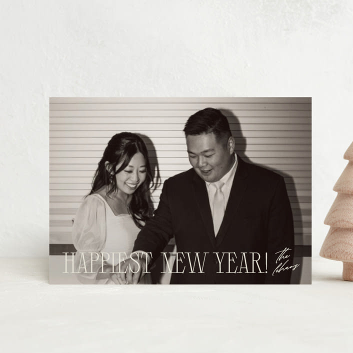 "serif married christmas" - Holiday Cards in Champagne by Ellen Schlegelmilch - Front