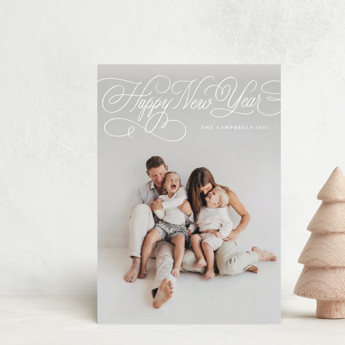 "Copperplate" - Holiday Cards in Snow by Kristen Smith - Front