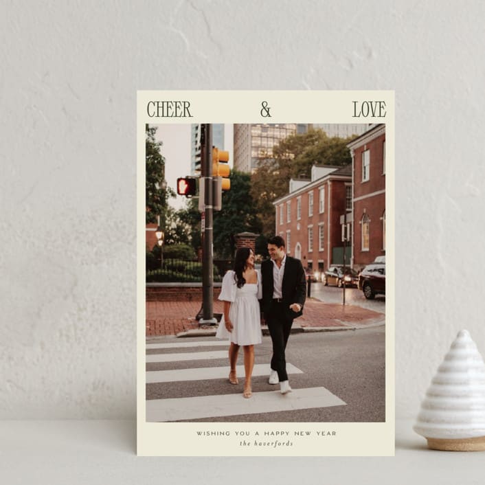 "serif snapshot" - Holiday Cards in Cream by Ellen Schlegelmilch - Front