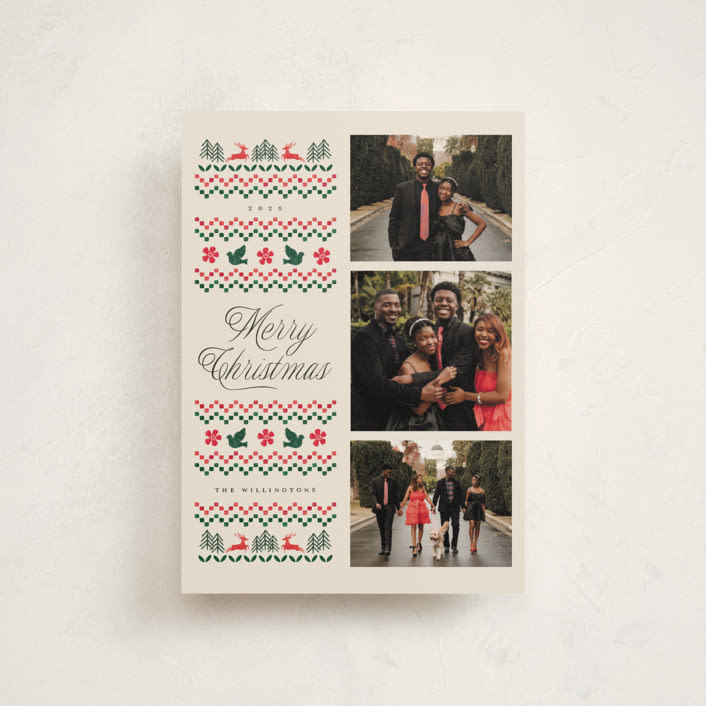 "holiday embroidery" - Holiday Cards in Buttercream by Vivian Yiwing - Front
