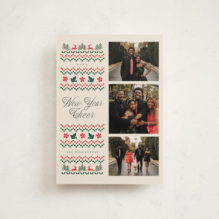 "holiday embroidery" - Holiday Cards in Buttercream by Vivian Yiwing - Front