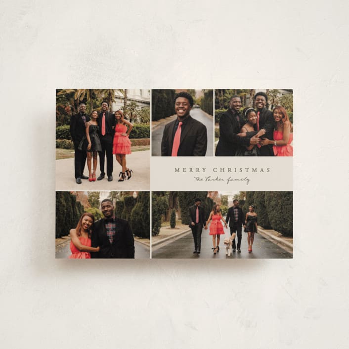 "Simple Five" - Holiday Cards in Pine by Brianne Larsen - Front