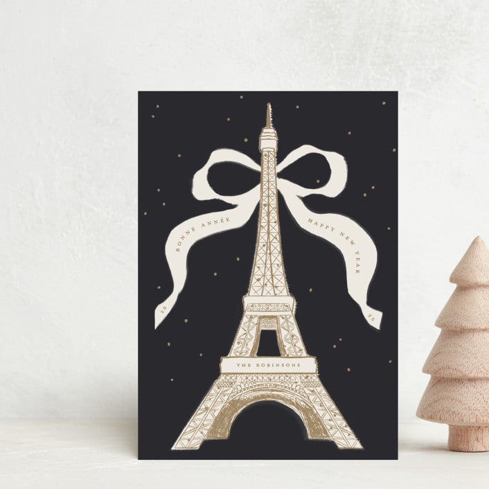"Eiffel" - Holiday Cards in Champagne by Gwen Bedat - Front
