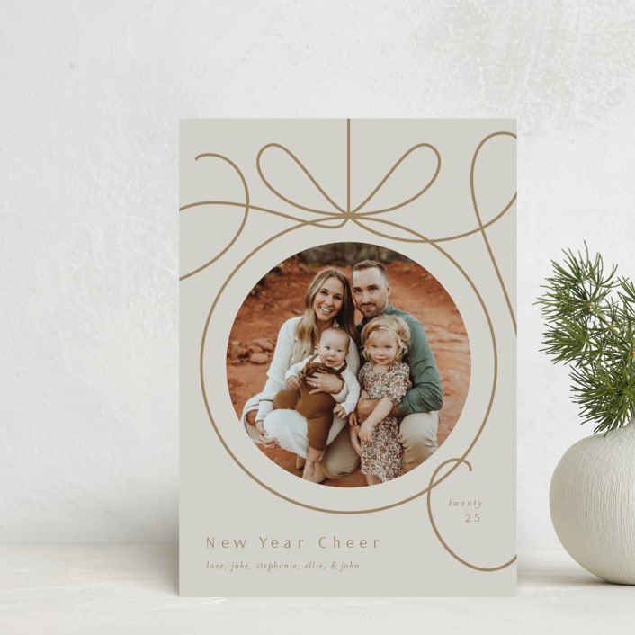"Ornament Frame" - Holiday Cards in Cinder by Erin German - Front