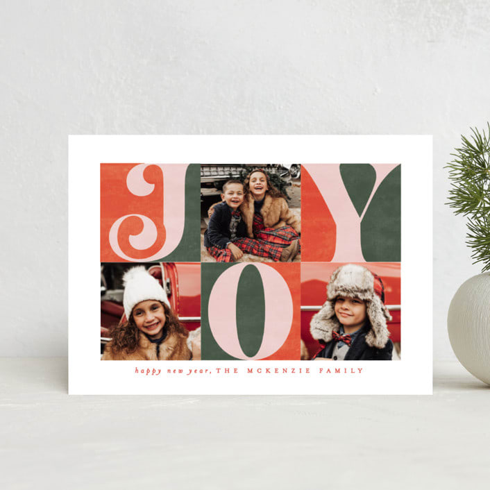 "Tripled Joy" - Holiday Cards in Gumdrop by Brooke Chandler - Front