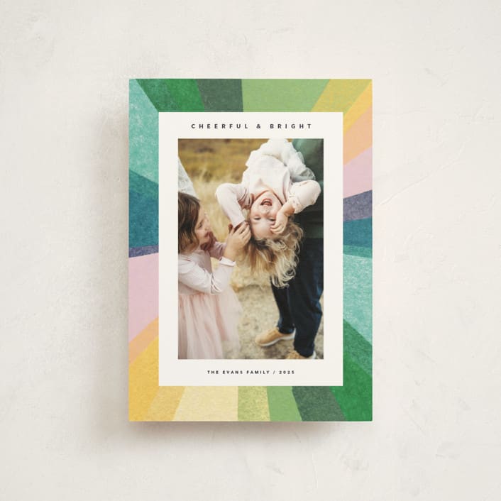 "Rainbow Burst" - Holiday Cards in Sorbet by Carrie Moradi - Front
