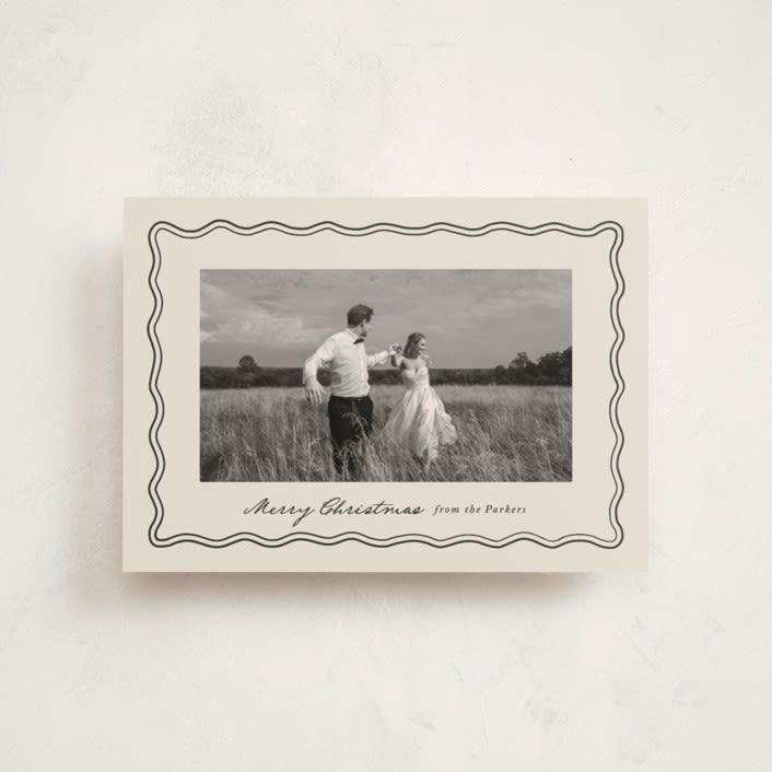 "Wavy Vintage" - Holiday Cards in Eggnog by Brianne Larsen - Front