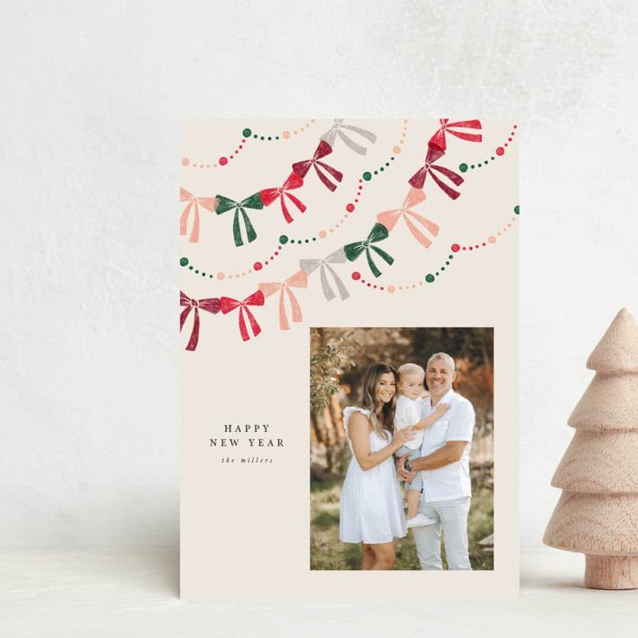 "bow garland" - Holiday Cards in Candied Apple by Vivian Yiwing - Front