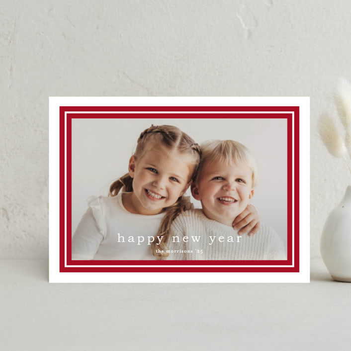 "Preppy Border" - Holiday Cards in Candy Cane by Stacey Meacham - Front