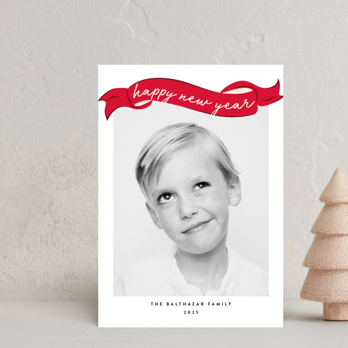 "spool" - Holiday Cards in Crimson by Jennifer Lew - Front