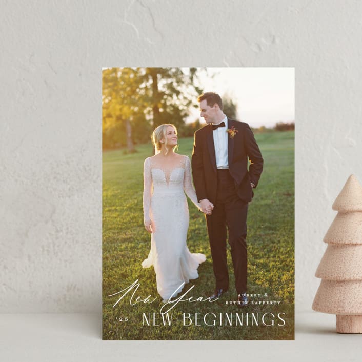 "New Again" - Holiday Cards in Snow by Amy Kross - Front