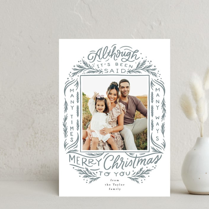 "Many Times Many Ways" - Holiday Cards in Slate by Alethea and Ruth - Front