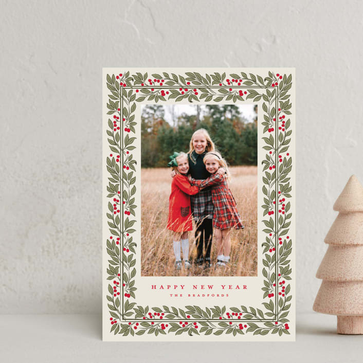"Snowberry" - Holiday Cards in Eggnog by Robert and Stella - Front