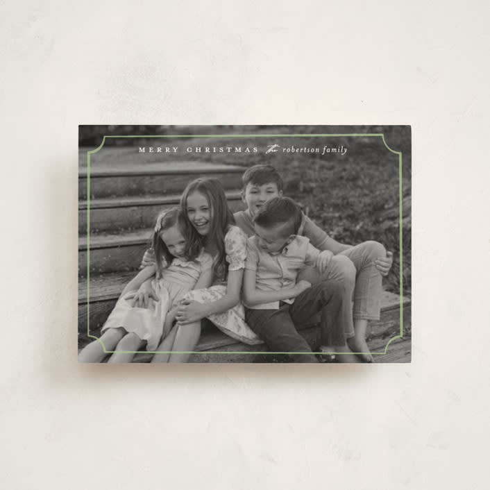 "sweetly framed" - Holiday Cards in Lime by Ellen Schlegelmilch - Front
