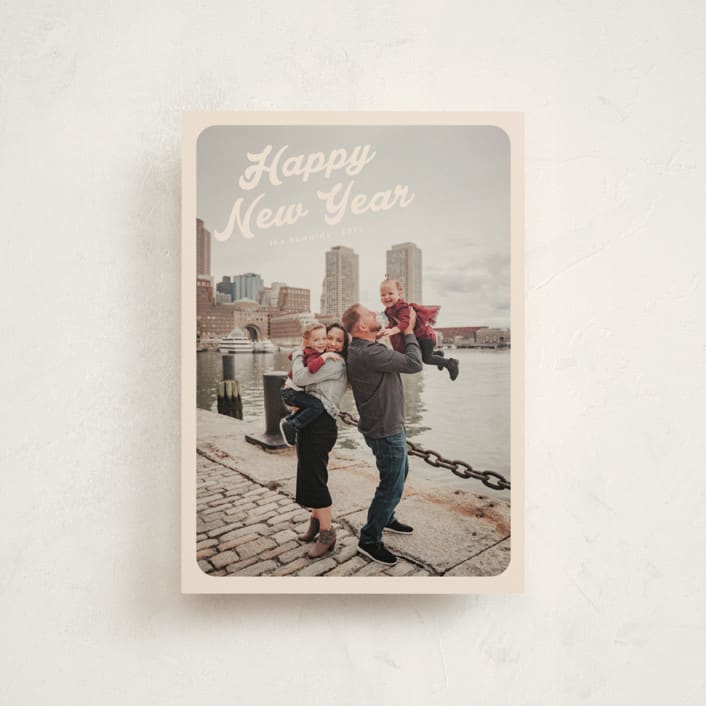 "Vintage Postcard" - Holiday Cards in Buttercream by Morgan Kendall - Front