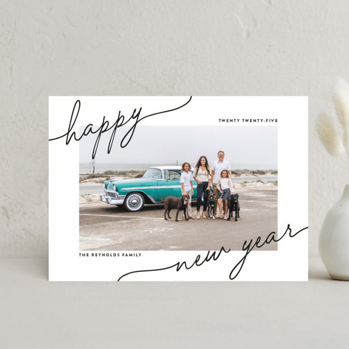 "Playful Corners" - Holiday Cards in Licorice by Ekko Studio - Front