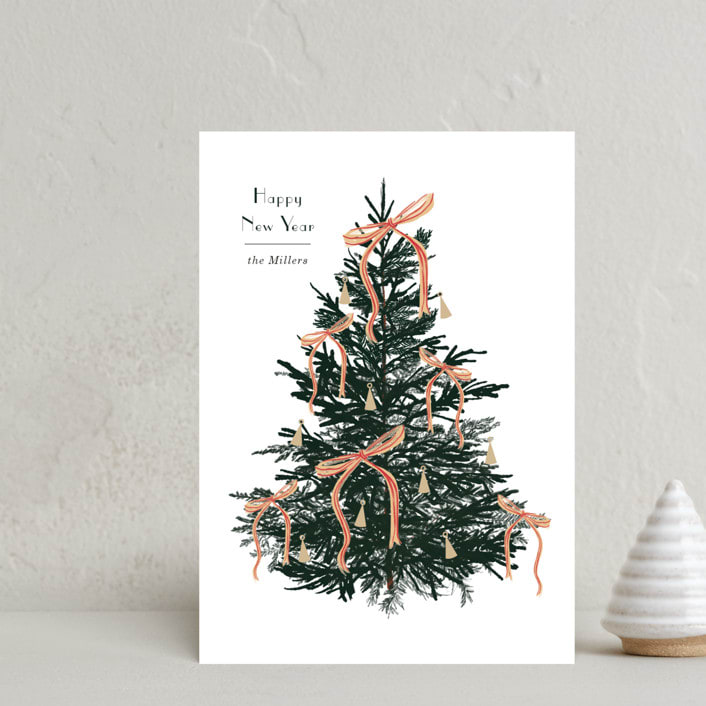 "Bells and Bows" - Holiday Cards in Snow by Baumbirdy - Front