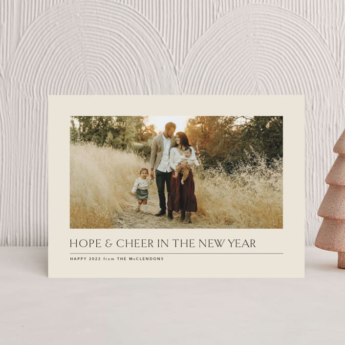 "Light and life to all" - Holiday Cards in Vanilla by Lea Delaveris - Front