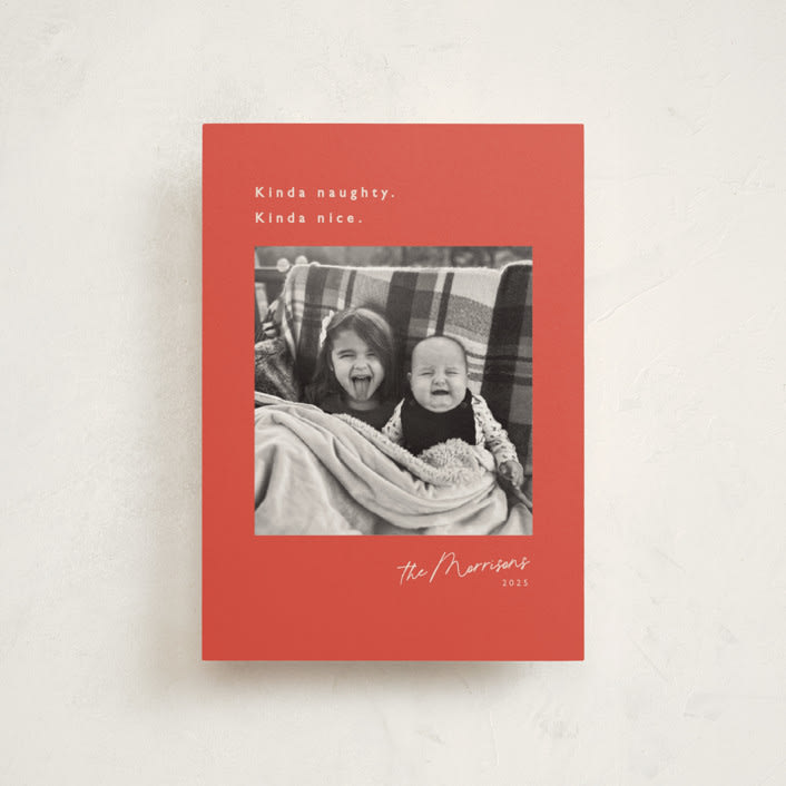 "Kinda" - Holiday Cards in Berry by Hudson meet Rose - Front