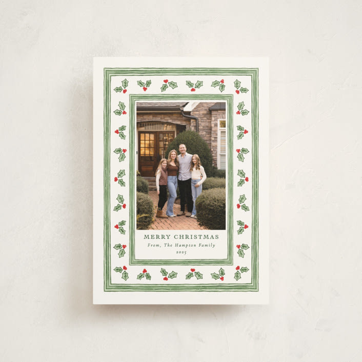 "Holly Berry Frame" - Holiday Cards in Snow by Lauren Jopling - Front