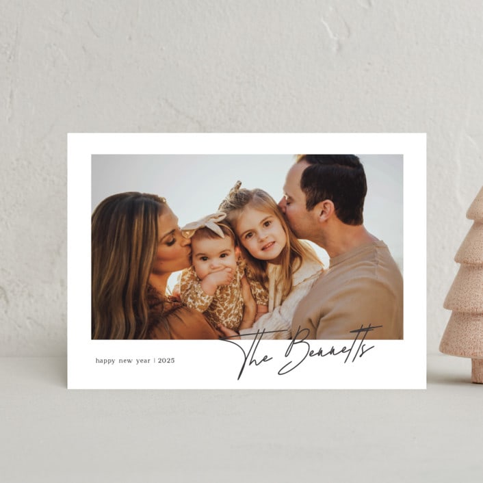 "Moment in Time" - Holiday Cards in Coal by That Girl Press - Front