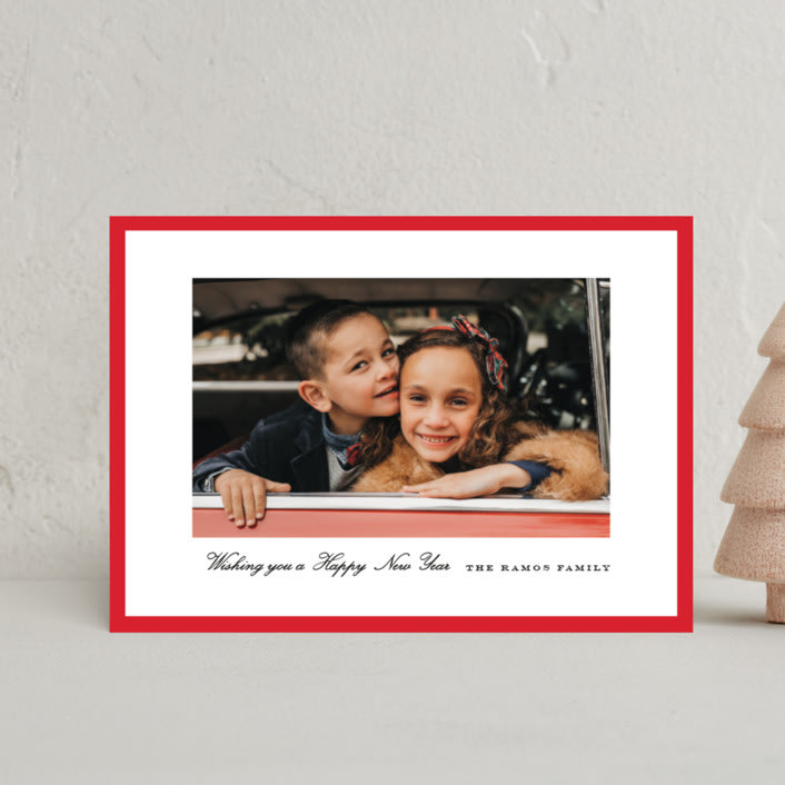 "Kennedy" - Holiday Cards in Poinsettia by Amy Kross - Front