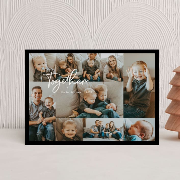 "Together" - Holiday Cards in Black Olive by Elky Ink - Front