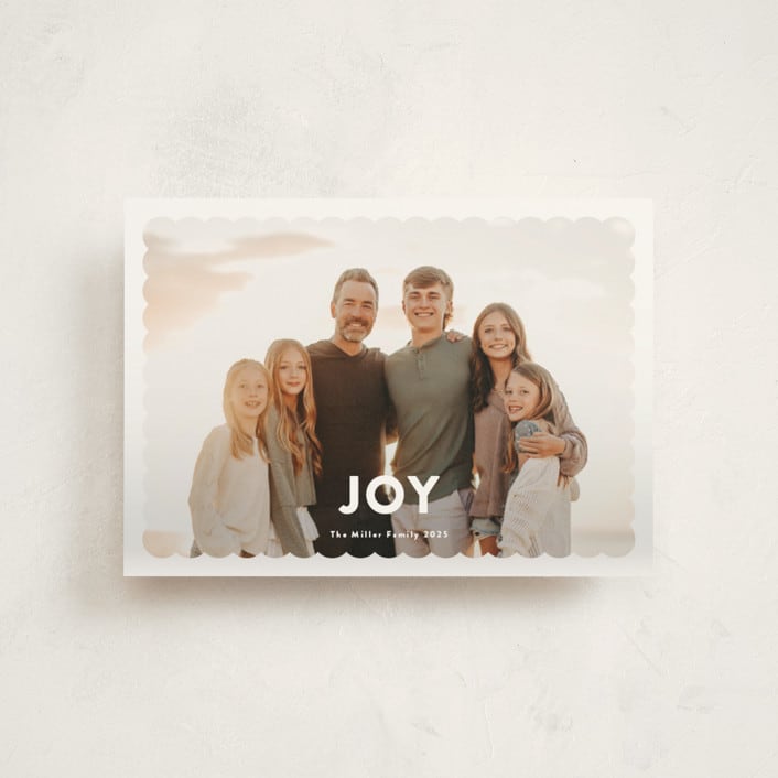 "Joy Scallop" - Holiday Cards in Snow by Stephanie Hawkes - Front