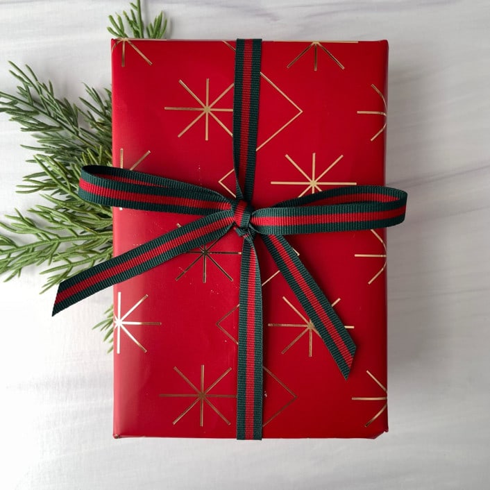 "3/8" x 15 Feet Hampton Holiday Ribbon" - Holiday Ribbons and Bows in red by Honey Silks Co