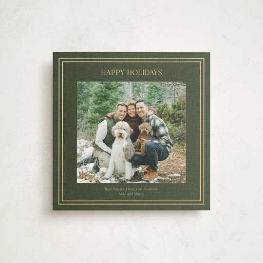 "Traditional Linen" - Holiday Cards in Pine by Tina Faselli - Front