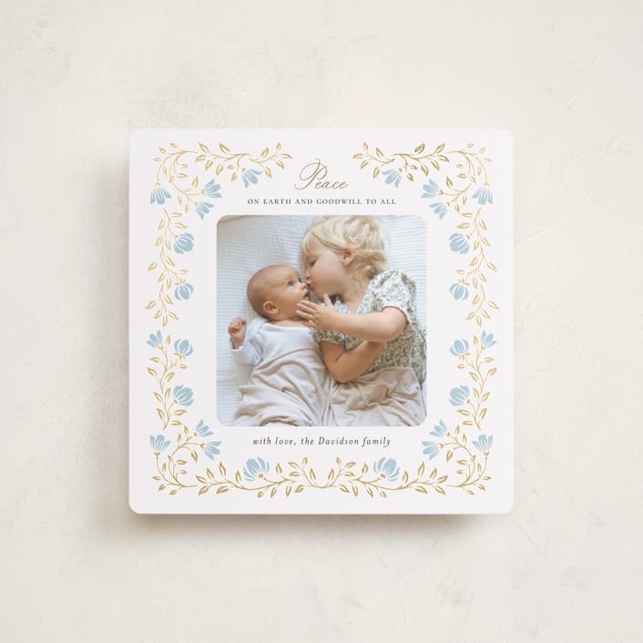 "Floral Cascade" - Holiday Cards in Bluebell by Anna Black - Front