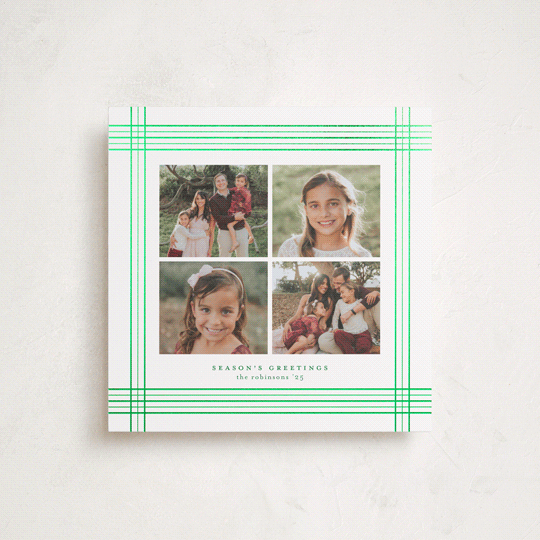 "Plaid Frame" - Holiday Cards in Elf Shoes by Blustery August - Front