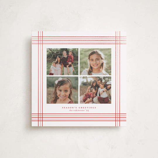 "Plaid Frame" - Holiday Cards in Santa Suit by Blustery August - Front