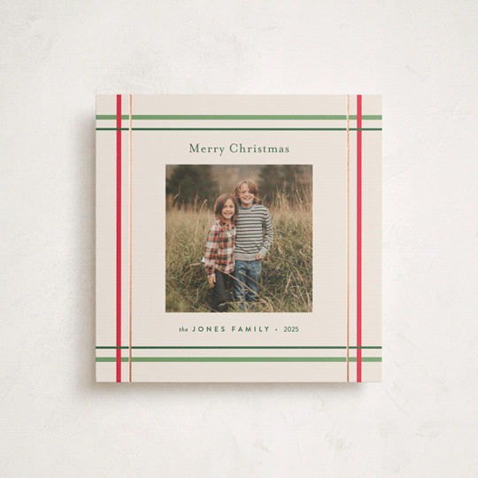 "Perfectly Plaid" - Holiday Cards in Vanilla by Poised Avenue - Front