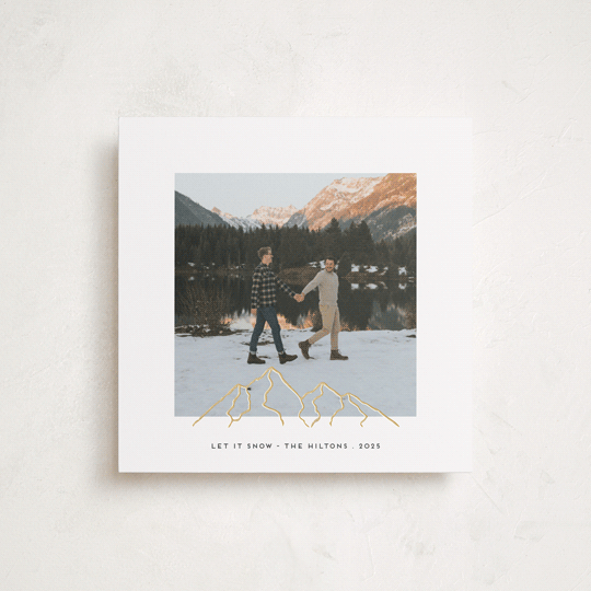 "Top of the Mountain" - Holiday Cards in Snow by Gwen Bedat - Front
