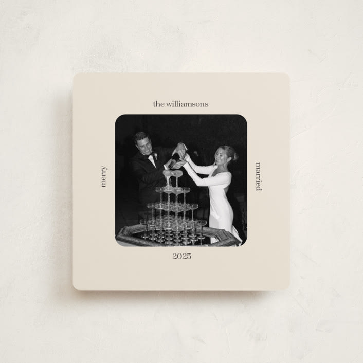 "Vintage Square" - Holiday Cards in Ivory by Beth Vassalo - Front