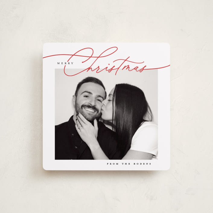 "A Simple Script" - Holiday Cards in Holly Berry by Susan Zinader - Front