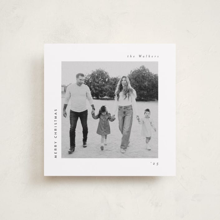 "Merry & Minimal Style" - Holiday Cards in Charcoal by Lucrecia Caporale - Front