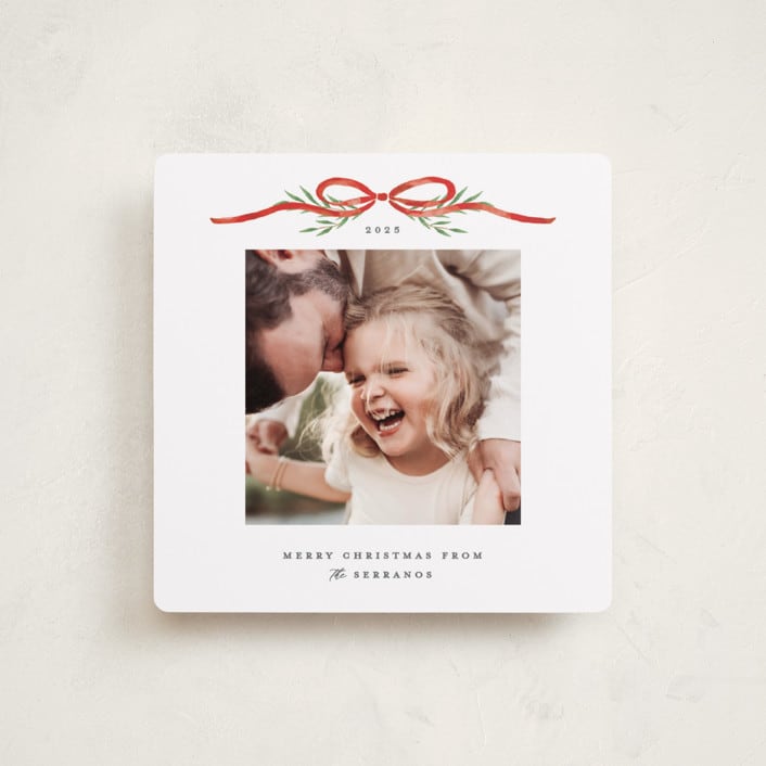"Bow Topper" - Holiday Cards in Candied Apple by Susan Zinader - Front