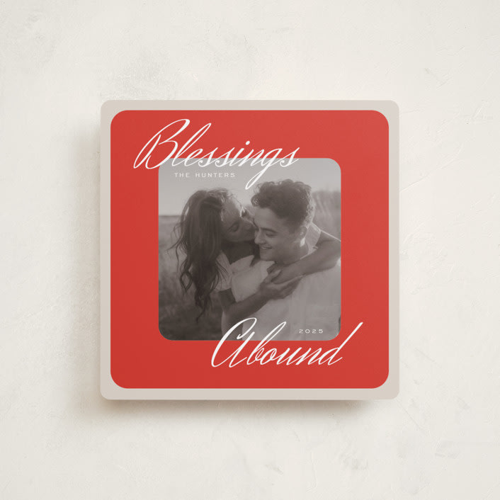 "Abounding Blessings" - Holiday Cards in Cranberry by Danie Romrell - Front