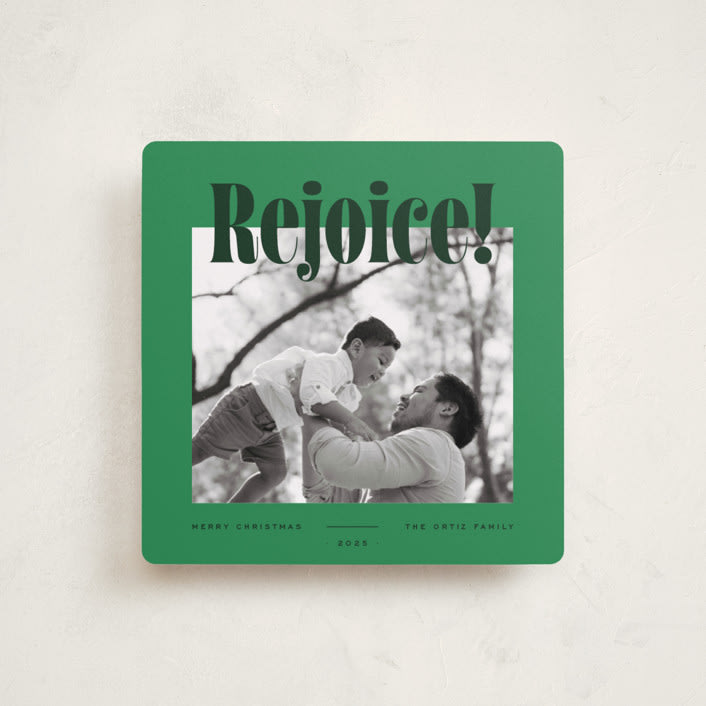 "Square Rejoice" - Holiday Cards in Elf Shoes by Blustery August - Front
