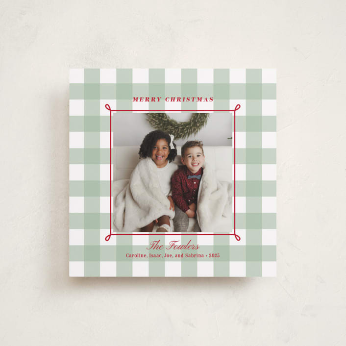 "Festive gingham plaid" - Holiday Cards in Holly Berry by Alston Foster - Front