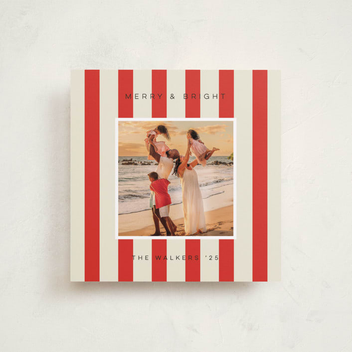 "Cabana" - Holiday Cards in Candy Cane by Morgan Kendall - Front