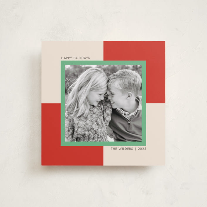"Checkmate" - Holiday Cards in Candy Cane by Morgan Kendall - Front