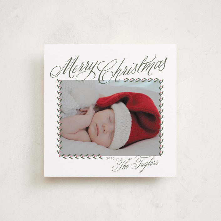 "Merry Classic" - Holiday Cards in Mistletoe by Alston Foster - Front
